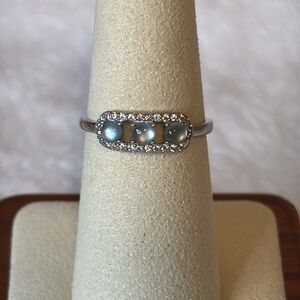 NEW Natural Blue Jadeite 925 Sterling Silver Ring